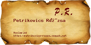 Petrikovics Rózsa névjegykártya