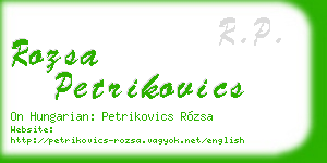rozsa petrikovics business card