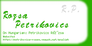 rozsa petrikovics business card